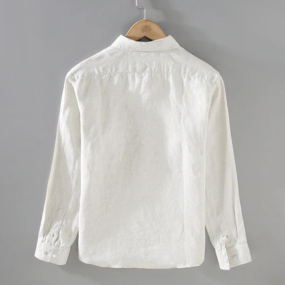 Côte Blanc - Herren Leinenhemd 100% Leinen Langarm