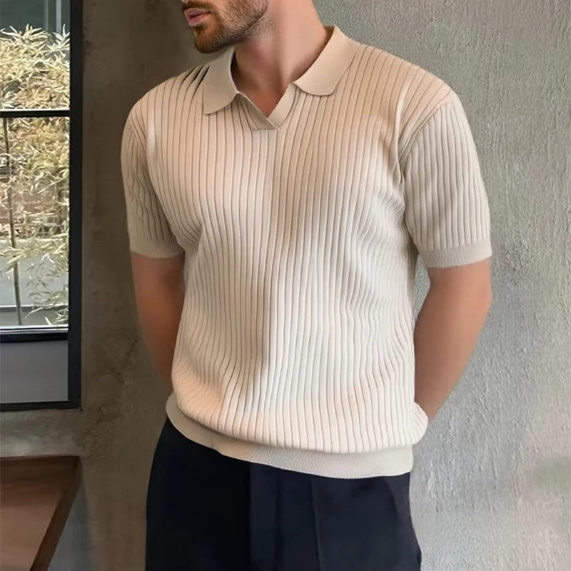 Luc - Herren Polo Shirt 100% Baumwolle mit Rippstruktur