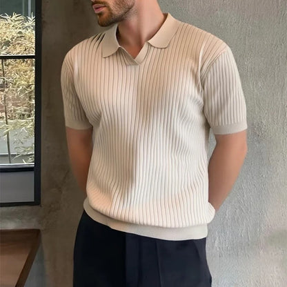 Luc - Herren Polo Shirt 100% Baumwolle mit Rippstruktur