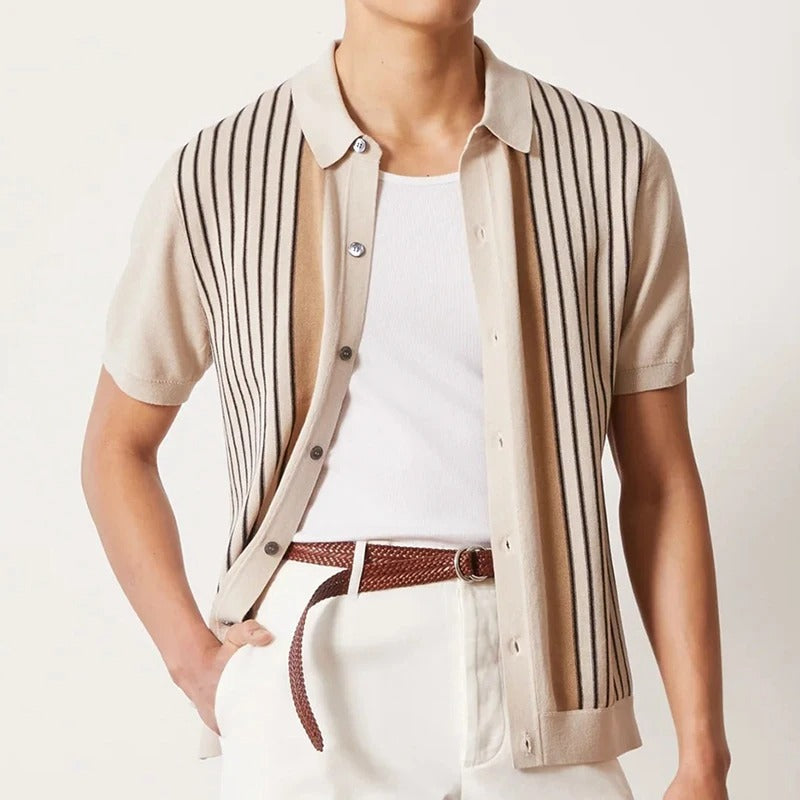 Julien - Herren Polo Shirt Gestreift Casual