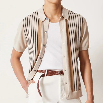 Julien - Herren Polo Shirt Gestreift Casual