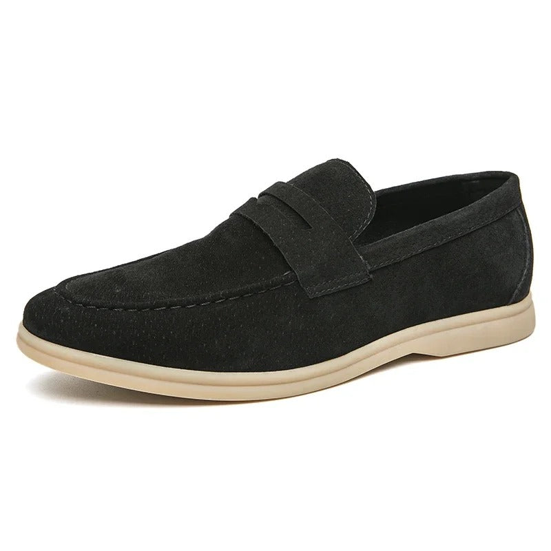 The Promenade - Herren Penny Loafer Wildleder im Old Money Stil – Klassische Loafer Schuhe für Männer